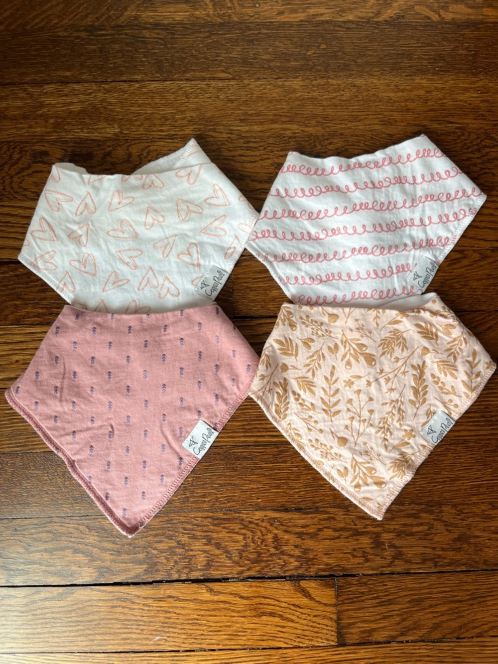 Copper Pearl Baby Girl Bandana Bibs - Set of 4 Bibs